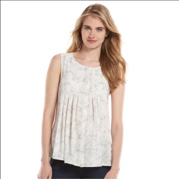 LC Lauren Conrad Fox Print Sleeveless Blouse - Picture 6 of 12